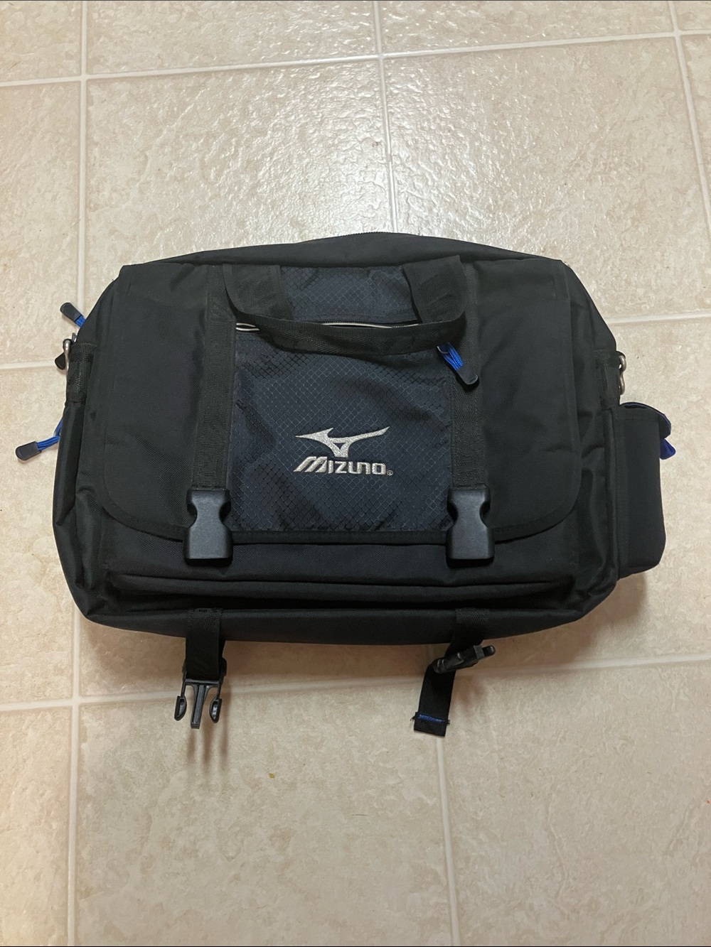 Mizuno Black laptop Bag with Blue Accents